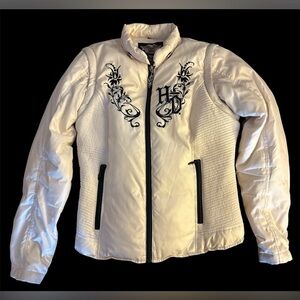 Harley-Davidson White Jacket with Black Embroidery